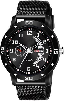 ROZHOK Day Date Showing amazing black analog watch for men Analog Watch  - For Men