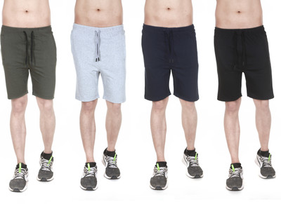 MUKHAKSH Solid Men Multicolor Basic Shorts
