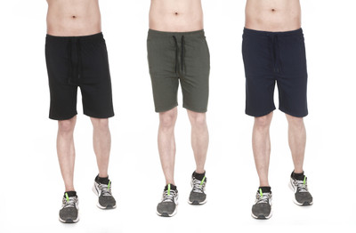 MUKHAKSH Solid Men Multicolor Basic Shorts