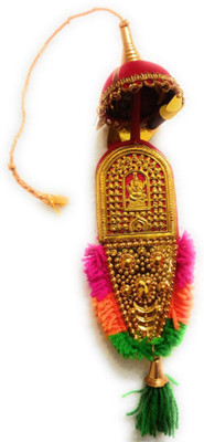 HOIVA ( Pack of 1)Nettipattam HeadHanging of The Elephants with Ganesh & Vishnu Decorative Showpiece  -  22 cm(Polyresin, Multicolor)