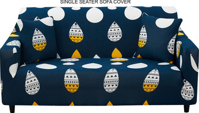 HOUSE OF QUIRK Polyester 1 Seater Sofa Floral Cover(Pack of 1 Blue)