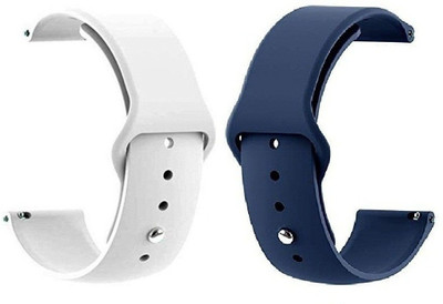 BLACK LOVIES 20MM SOFT SILICON BELT Smart Watch Strap(White, Blue)