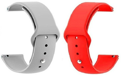 BLACK LOVIES 20MM SOFT SILICON BELT Smart Watch Strap(Grey, Red)