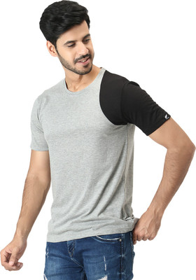 Polo Plus Colorblock Men Round Neck Grey T-Shirt