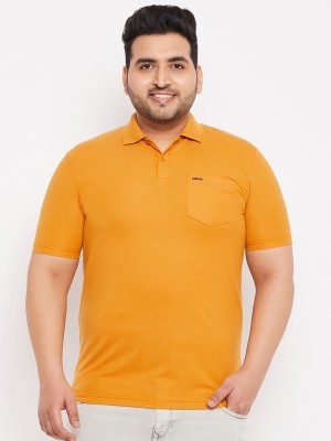 Adobe Solid Men Polo Neck Yellow T-Shirt