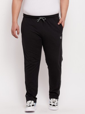 Adobe Solid, Striped Men Black Track Pants