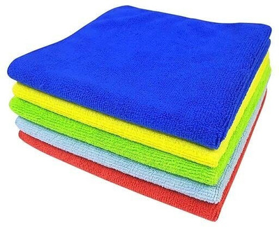 MOCKHE Microfiber Vehicle Washing  Cloth(Pack Of 5, 350 GSM)