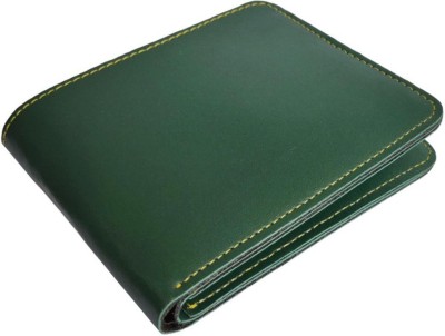 THE Bling STORES Men Casual Green Genuine Leather Wallet(3 Card Slots)