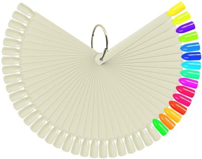 Cosluxe Fan-shaped Nail Art Tips Display Polish Board Display Practice Sticks 50 Pcs set Natural(Pack of 50)