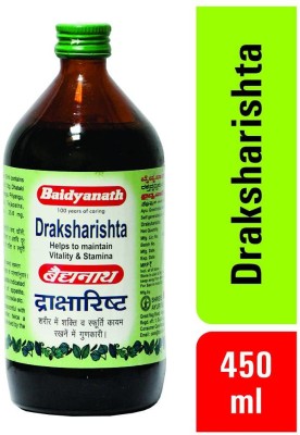 Baidyanath Draksharishta | Helps to maintain Vitality and Stamina - 450 ml(Pack of 2)