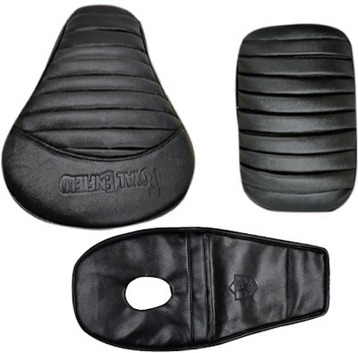KOHLI BULLET ACCESSORIES Seat Cover Black Fancy With Tank Cover Combo For Royal Enfield Classic Split Bike Seat Cover For Royal Enfield Classic 350, Classic 500, Classic Chrome