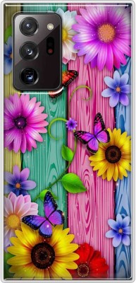 Yooneek Back Cover for Back Cover for Samsung Galaxy Note 20 Ultra flowers with butterfly(Multicolor, Flexible, Silicon, Pack of: 1)
