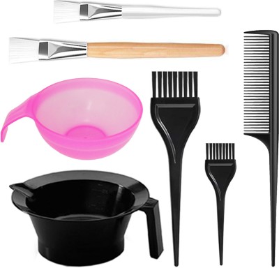 MGP FASHION Mixing Bowl for Face Pack Faical Hair Bleach Hair Dye Keratin & Color Treatments Hair Spa Dye Brush Hair Comb Combo Kit(7 Items in the set)