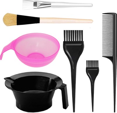 MGP FASHION Mixing Bowl for Face Pack Faical Hair Bleach Hair Dye Keratin & Color Treatments Hair Spa Dye Brush Hair Comb(7 Items in the set)