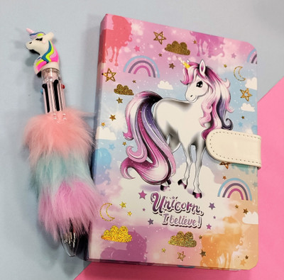 Paper Bear Unicorn A5 Diary Designer 80 Pages(Multicolor, Pack of 2)