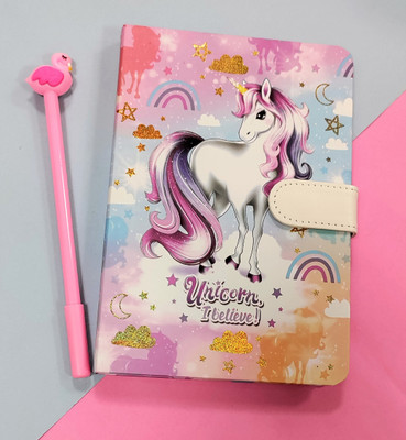 Paper Bear Unicorn A5 Diary Designer 80 Pages(Multicolor, Pack of 2)