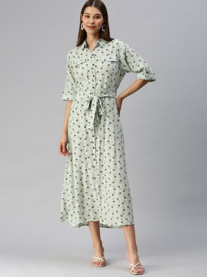 Showoff Women A-line Green Dress