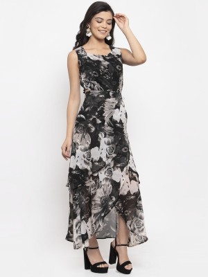 KASSUALLY Women Maxi Black Dress