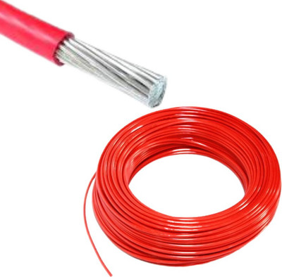 TechKing Aluminium 1 sq/mm Red 10 m Wire(Red)