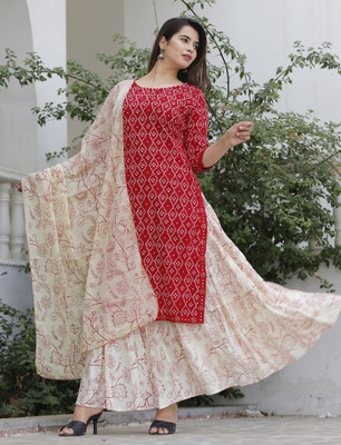 SSoShHub Women Kurta Sharara Dupatta Set