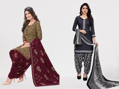 INITHI Crepe Printed Salwar Suit Material