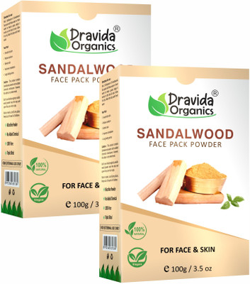 Dravida Organics Sandalwood (Chandan) Face Pack Powder (Pack of 2)(200 g)