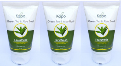 KAIPO Primium Green Tea & Aloe Basil  for Glowing and Shining Face 100 ml x 3 Face Wash(300 ml)