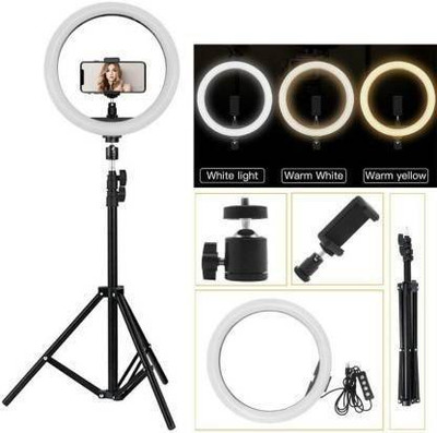 Treadmill 10 Inch Ring Light with 7.5 feet Tripod New Selfie Flash Ring Light Ring Flash(Black)