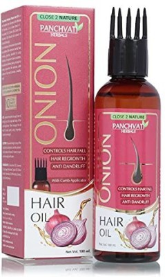 panchvati Herbals Onion Hair Oil With Comb Applicator, Controls Hair Fall for Men & Women Hair Oil(100 g)