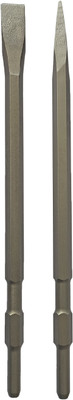 DUMDAAR 17x400mm FLAT and POINTED SDS Max Shank Chisel for Demolition hammer Concrete Breaker bit set for Tile Chipping/Wall Slotting/Scraping Masonry Hammer Drill(17 mm Chuck Size, 0 W)