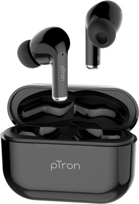 PTron Basspods P251+ with 50Hrs Playback, 12mm Driver, ENC, Movie Mode, Touch Controls Bluetooth Headset(Black, True Wireless)