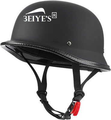 3eiye`s German Retro Style World War Inspired Half Helmet Motorbike Helmet(Dull Black)