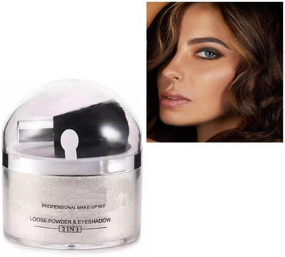 tanvi27 FACE AND BODY SHIMMERY LOOSE HIGHLIGHTER POWDER WITH BRUSH Highlighter(SILVER)