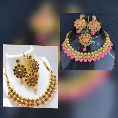 AD Fashion Store Alloy Gold-plated Multicolor Jewellery Set(Pack of 1)