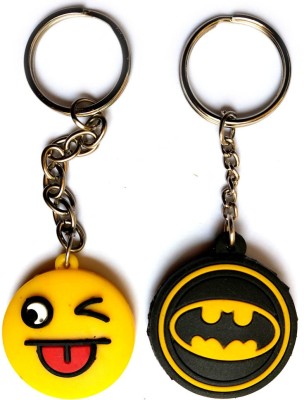 ShopTop PVC rubber key chain for bike and scooter Batman and smiley keyring Key Chain