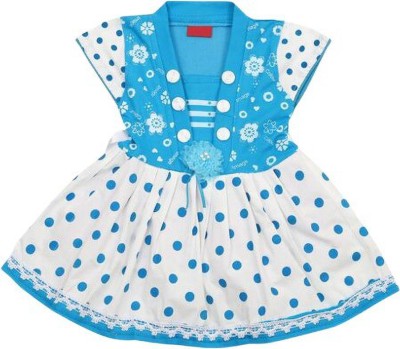 NKG FASHION Baby Girls Midi/Knee Length Casual Dress(Blue, Cap Sleeve)