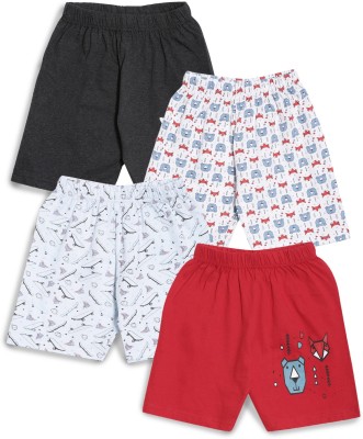 The Boo Boo Club Short For Boys Casual Printed Pure Cotton(Red, Pack of 4)
