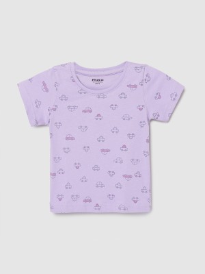 MAX Baby Boys Printed Pure Cotton Regular T Shirt(Purple, Pack of 1)