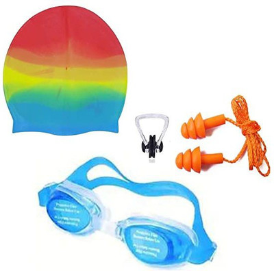 Zamiyaexpo Cap , Google , Ear Plug & Nose Clip Swimming Kit Swimming Kit