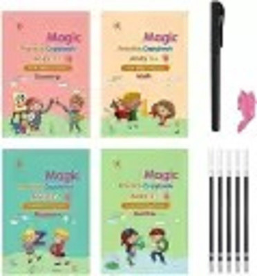 AARONIKA 4 Pcs Magic Practice Copy Book for kids Number Tracing Book For Preschoolers(Multicolor)