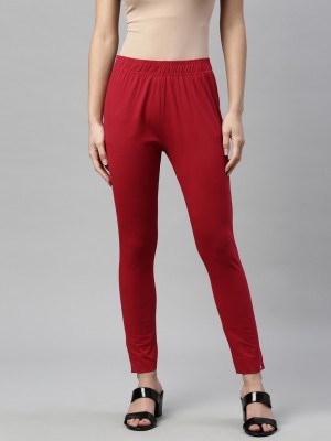 Missiva Slim Fit Women Red Trousers
