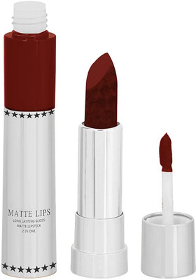 YAWI BEST SHINY GLOSSY MATTE 2 IN 1 LIPSTICK PROFESSIONAL(MAROON, 8 g)