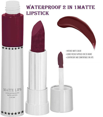 YAWI BEST LIQUID MATTE GLOSS 2 IN 1 WINE COLOR SMUDGE PROOF LIPSTICK(WINE, 8 g)