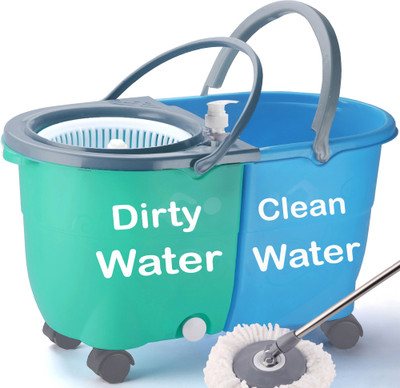 V-MOP Premium Jumbo Twin Bucket Mop with 4 Wheels -JM01022 Wet & Dry Mop(Multicolor)