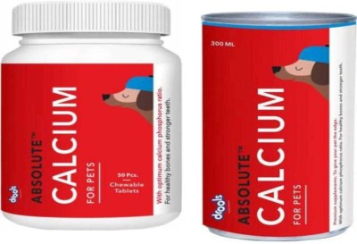 Drools CALCIUM TABLATE 50PCS + CALCIUM SYRUP + COMBO 2 300 ML Chicken 0.3 kg (2x0.15 kg) Wet Adult Dog Food