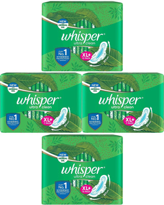 Whisper ultra clean XL+ ( 15+7+7+15 pads ) Sanitary Pad(Pack of 44)