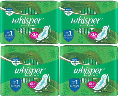 Whisper ultra clean XL+ ( 7+7+15+15 pads ) Sanitary Pad  (Pack of 44)
