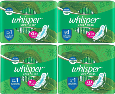Whisper ultra clean XL+ ( 7+7+15+15 pads ) Sanitary Pad (Pack of 44)