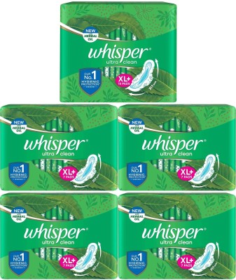 Whisper ultra clean XL+ ( 15+7+7+7+7 pads ) Sanitary Pad  (Pack of 43)