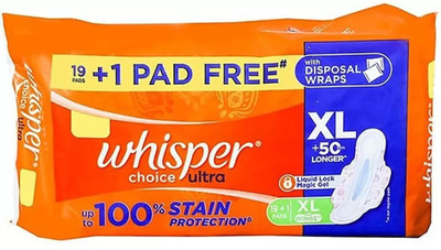 Whisper Choice XL – 20 Counts Napkins Sanitary Pad (Pack of 1) Sanitary Pad (Pack of 20)